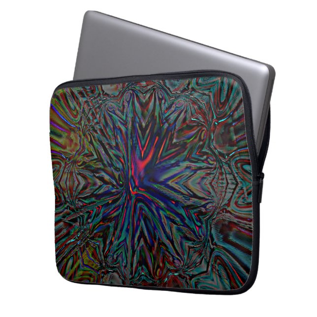 暗いデジタル錆び素朴なエンボスストロークth ラップトップスリーブ (正面左)