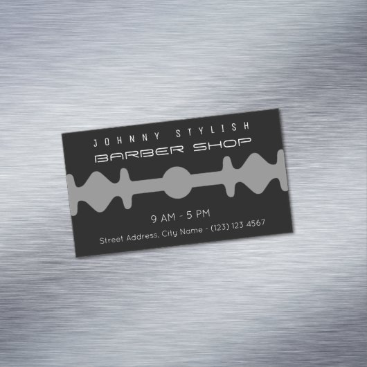 暗いデュオの調子のかみそりの刃の形のフレーム・カバー マグネット名刺 (インサイチュ)