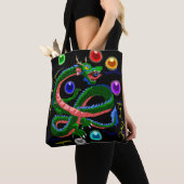 暗いドラゴンのファンタジーはトートを運びます トートバッグ (クローズアップ)