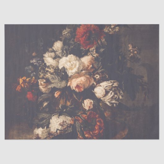 暗いドラマチックな秋のフローラ結婚の贈り物 薄葉紙 (正面)