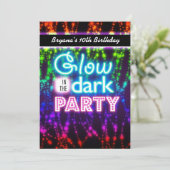 暗いネオンで輝くパーティの招待状虹 招待状 (スタンド正面)