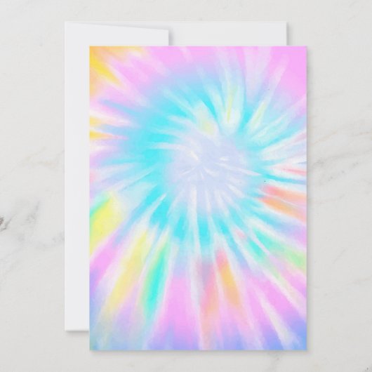 暗いネオンの中で輝く絞り染めイースター卵狩り 招待状 (裏面)