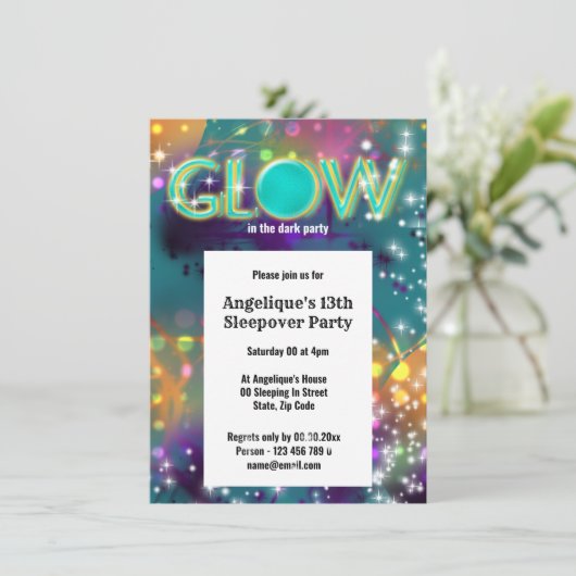 暗いネオンパーティーのおもしろいの白熱 招待状 (スタンド正面)