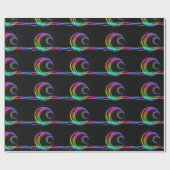 暗いネオン円の白熱 ラッピングペーパー (フラット)