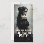 暗いハロウィンの森のミスティックレディ - 招待状 (正面)