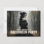 暗いハロウィンの森の神秘的な女性 (正面)