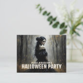 暗いハロウィンの森の神秘的な女性 シーズンポストカード (スタンド正面)