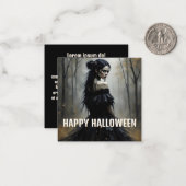 暗いハロウィンの森の神秘的な女性 ノートカード (正面/裏面インサイチュ)
