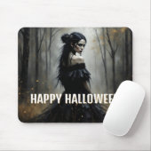 暗いハロウィンの森の神秘的な女性 マウスパッド (マウス)