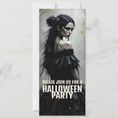 暗いハロウィンの森の神秘的な女性 - 招待状 (正面)
