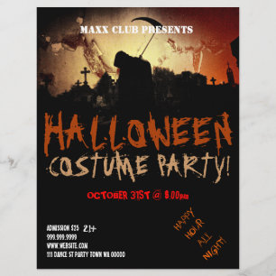 暗いハローウィンパーティイベント告知フライヤー チラシ