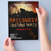 暗いハローウィンパーティイベント告知フライヤー チラシ (手)