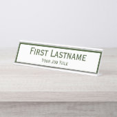 暗いハンターのForrestの緑の名前をカスタムする デスクネームプレート (正面)