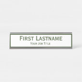 暗いハンターのForrestの緑の名前をカスタムする デスクネームプレート (正面)