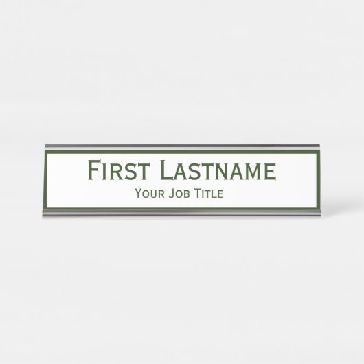 暗いハンターのForrestの緑の名前をカスタムする デスクネームプレート (正面)