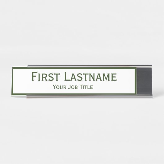 暗いハンターのForrestの緑の名前をカスタムする デスクネームプレート (正面)