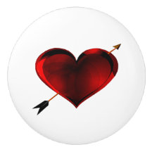 暗いハートと金ゴールド矢印ドロワープルノブ