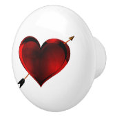 暗いハートと金ゴールド矢印ドロワープルノブ セラミックノブ (右)