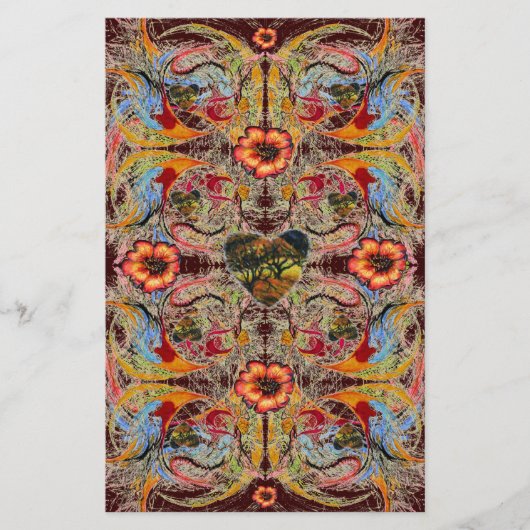 暗いハートファンタジーフローラスクラップブッククラフト紙 便箋 (正面)