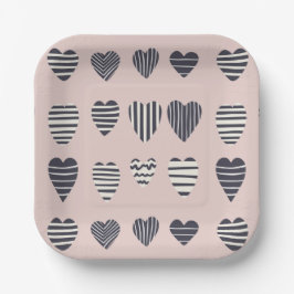 暗いハート ペーパープレート