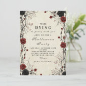 暗いバラとクモの巣ハロウィーンの夜 招待状 (スタンド正面)