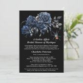 暗いバラスパイダーゴシックハロウィーンブライダルシャワー 招待状 (スタンド正面)