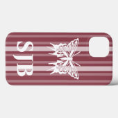 暗いバラビクトリアンストライプと蝶 Case-Mate iPhoneケース (裏面 (横))