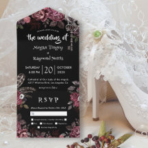 暗いバラブラック花模様ゴシック結婚ズ