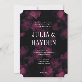 暗いバラ庭園の結婚式招待状 招待状