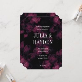 暗いバラ庭園の結婚式招待状 招待状