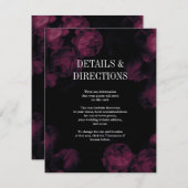 暗いバラ庭園の結婚式挿入カード エンクロージャーカード (正面/裏面)