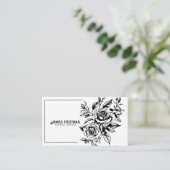 暗いバラ白黒タトゥーアーティスト 名刺 (スタンド正面)