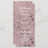 暗いバラ金ゴールドとフローラ結婚式 プログラム (正面/裏面)