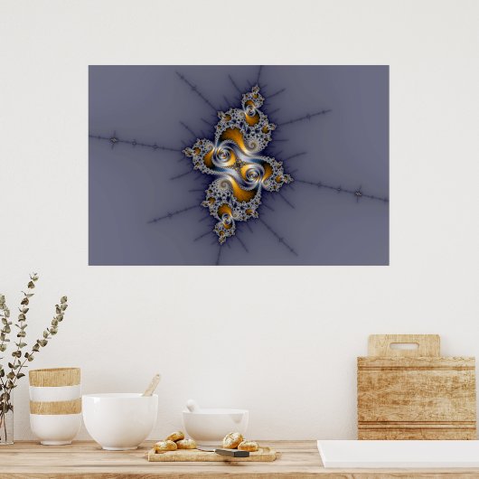 暗いバラ- Mandelbrot Fractal ポスター (キッチン)