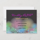 暗いバーのバルミツワーの応答カードのレーザーの白熱 出欠カード (正面)