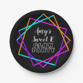 暗いバーパーティーの甘い16ネオン ペーパープレート (正面)