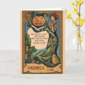 暗いビクトリアン方法むなしいトリックハロウィーンカード カード (黄色い花)