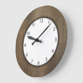 暗いビーチの木製の黒い数 ラージ壁時計 (傾斜)