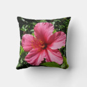 暗いピンクのハイビスカス クッション (裏面)