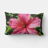 暗いピンクのハイビスカス ランバークッション (裏面)