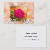 暗いピンクのバラは名刺感謝していしています 名刺 (正面/裏面)