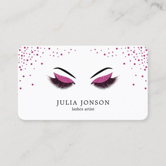 暗いピンクのメーキャップアーティストが付いているモダンな鞭 名刺 (正面)