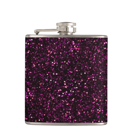 暗いピンクの優雅なグリッター フラスク (正面)