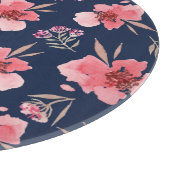 暗いピンクの水彩画パターン カッティングボード (角)