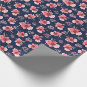 暗いピンクの水彩画パターン ラッピングペーパー (角)