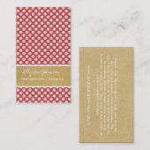 暗いピンクの水玉模様の背景の名刺 名刺 (正面/裏面)