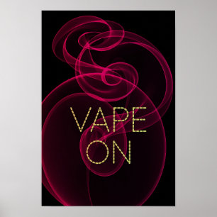 暗いピンクの煙のVape ポスター