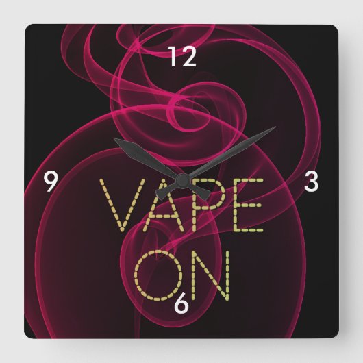 暗いピンクの煙のVape ラージ壁時計 (正面)