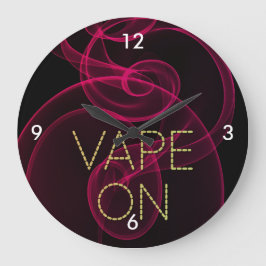 暗いピンクの煙のVape ラージ壁時計
