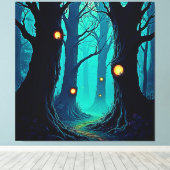 暗いファンタジーの森の謎 キャンバスプリント (インサイチュ (ウッドフロア))